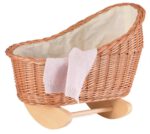 Egmont Puppenwiege aus Korb mit Decke
