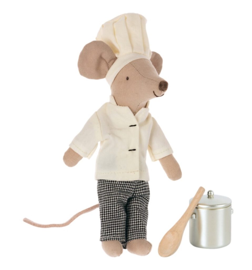 Maileg Kochmaus mit Pfanne und Löffel